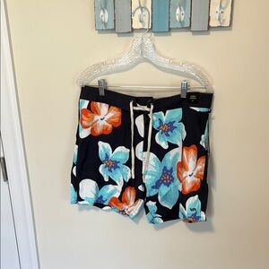 RVCA Men’s Topper Trunk Board Shorts / Black, Blue / Size 33 / Brand NWT